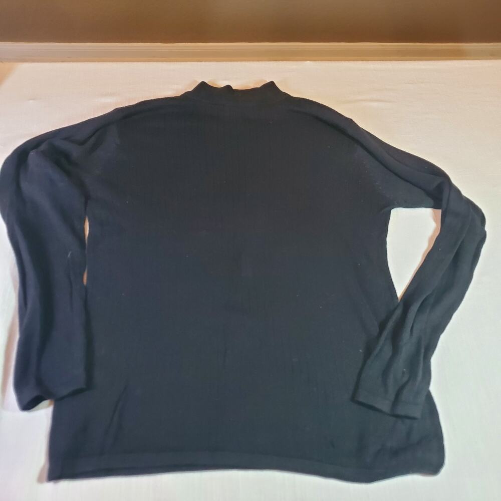 Stephanie Andrews Silk Sweater Size M Medium Vintage Black Long Sleeve Pullover